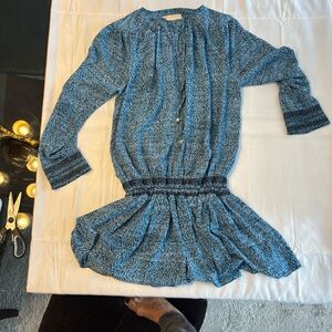 Michael Kors Blue and White Smocked dress
